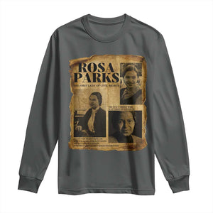 Vintage Rosa Parks Long Sleeve Shirt Women Empowerment Inspirational Quote TS12 Dark Heather Print Your Wear