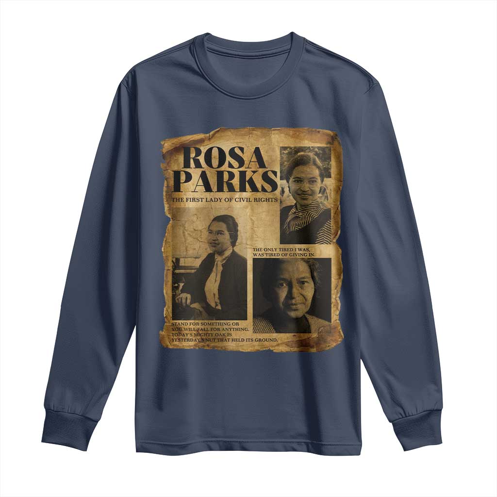 Vintage Rosa Parks Long Sleeve Shirt Women Empowerment Inspirational Quote TS12 Navy Print Your Wear