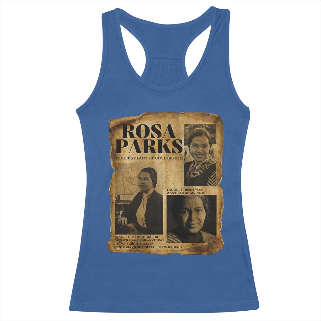 Vintage Rosa Parks Racerback Tank Top Women Empowerment Inspirational Quote TS12 Royal Blue Print Your Wear