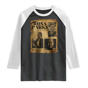 Vintage Rosa Parks Raglan Shirt Women Empowerment Inspirational Quote TS12 Black White Print Your Wear