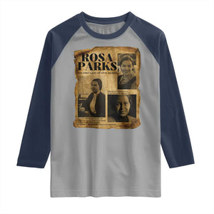 Vintage Rosa Parks Raglan Shirt Women Empowerment Inspirational Quote TS12 Sport Gray Navy Print Your Wear
