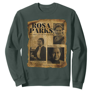 Vintage Rosa Parks Sweatshirt Women Empowerment Inspirational Quote TS12 Dark Forest Green Print Your Wear