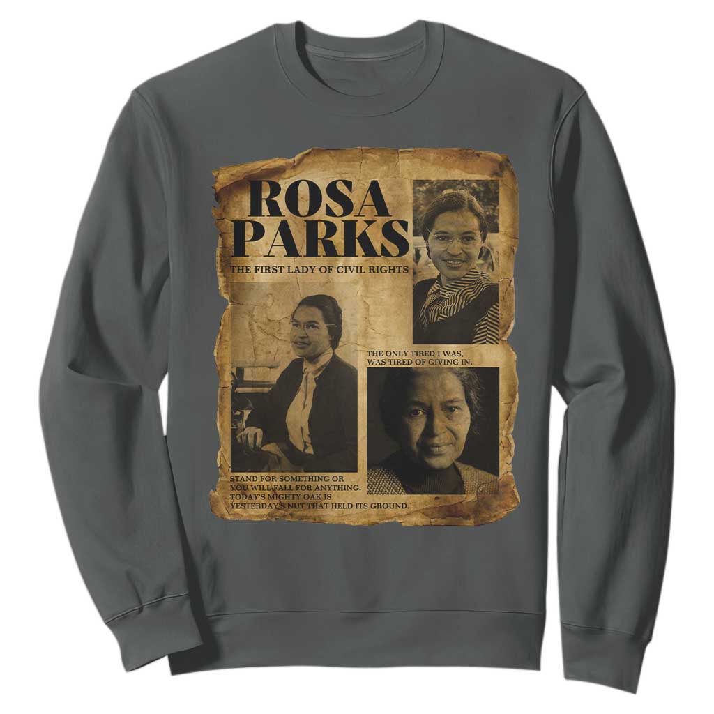 Vintage Rosa Parks Sweatshirt Women Empowerment Inspirational Quote TS12 Dark Heather Print Your Wear