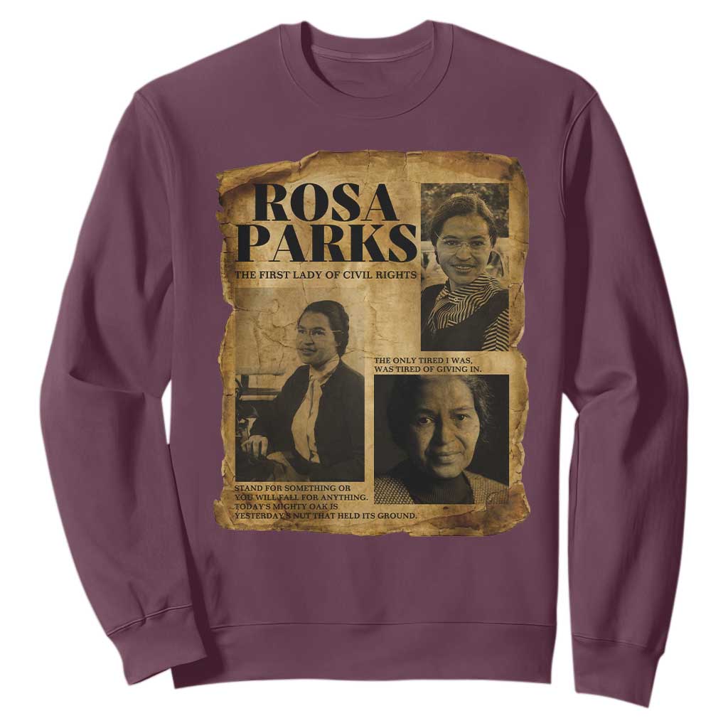 Vintage Rosa Parks Sweatshirt Women Empowerment Inspirational Quote TS12 Maroon Print Your Wear