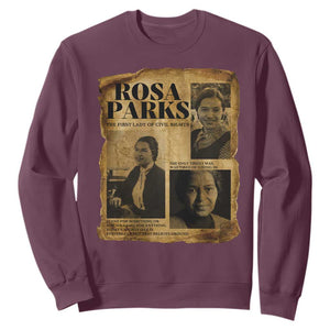 Vintage Rosa Parks Sweatshirt Women Empowerment Inspirational Quote TS12 Maroon Print Your Wear