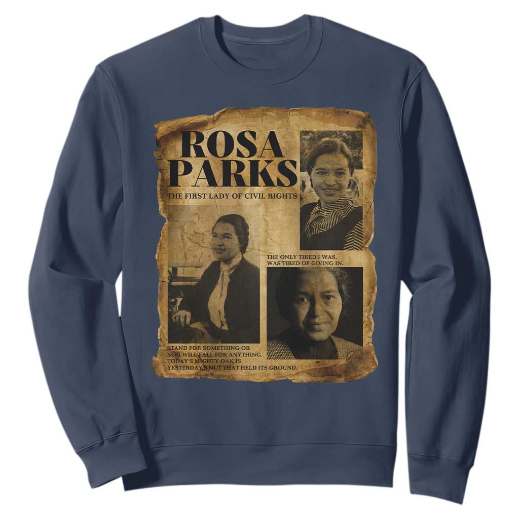 Vintage Rosa Parks Sweatshirt Women Empowerment Inspirational Quote TS12 Navy Print Your Wear