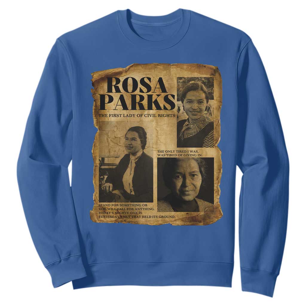Vintage Rosa Parks Sweatshirt Women Empowerment Inspirational Quote TS12 Royal Blue Print Your Wear