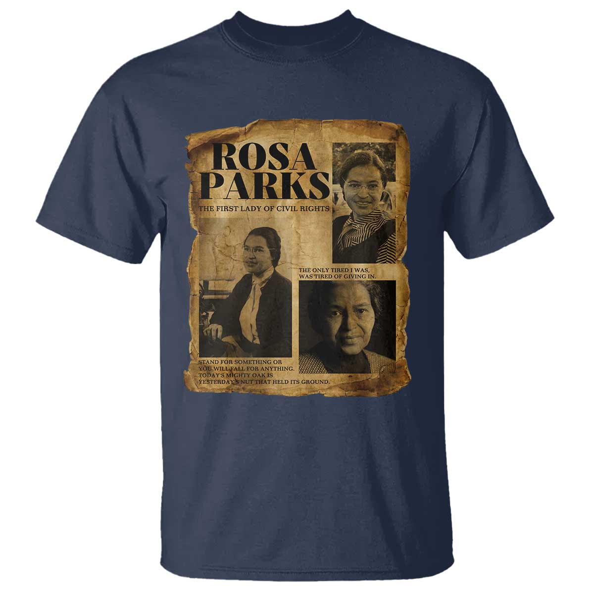 Vintage Rosa Parks T Shirt Women Empowerment Inspirational Quote TS12 Navy Print Your Wear