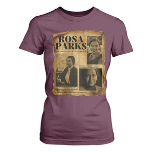 Vintage Rosa Parks T Shirt For Women Women Empowerment Inspirational Quote TS12 Maroon Print Your Wear
