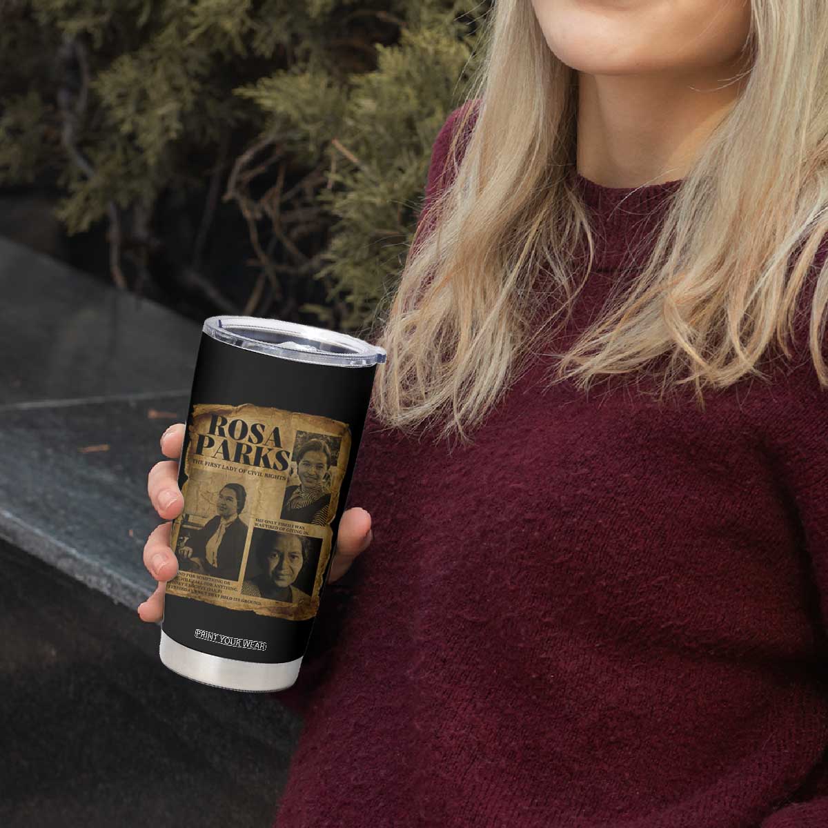 Vintage Rosa Parks Tumbler Cup Women Empowerment Inspirational Quote TS12 Print Your Wear
