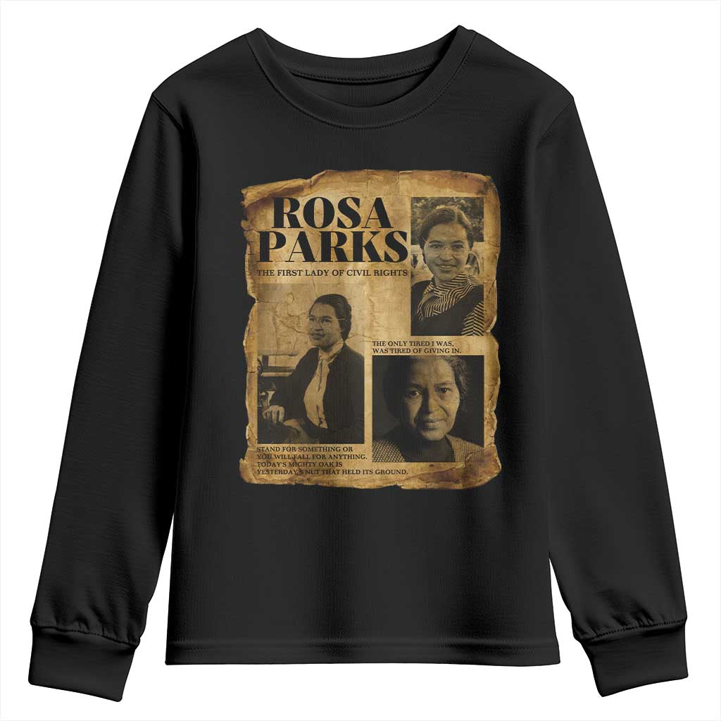 Vintage Rosa Parks Youth Sweatshirt Women Empowerment Inspirational Quote TS12 Black Print Your Wear