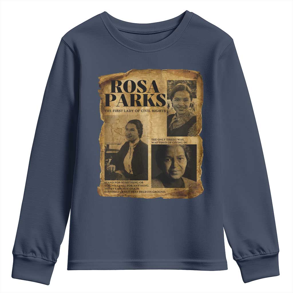 Vintage Rosa Parks Youth Sweatshirt Women Empowerment Inspirational Quote TS12 Navy Print Your Wear