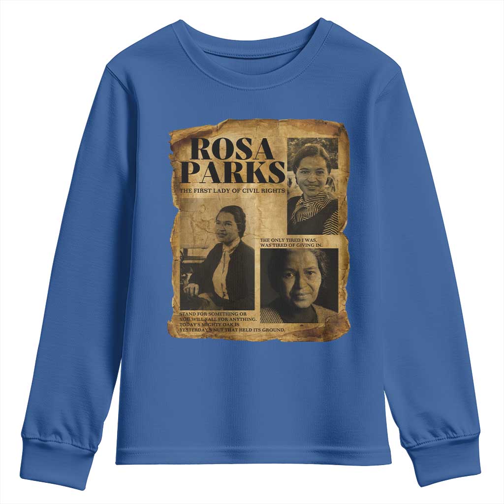 Vintage Rosa Parks Youth Sweatshirt Women Empowerment Inspirational Quote TS12 Royal Blue Print Your Wear