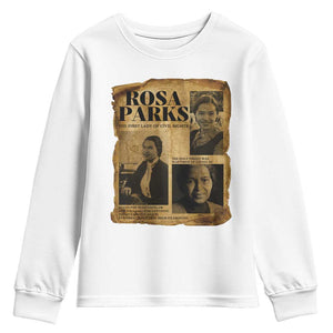 Vintage Rosa Parks Youth Sweatshirt Women Empowerment Inspirational Quote TS12 White Print Your Wear