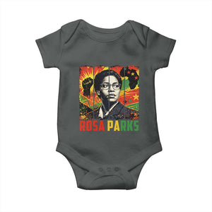 Rosa Parks Baby Onesie Strong Black Women Pride TS12 Dark Heather Print Your Wear