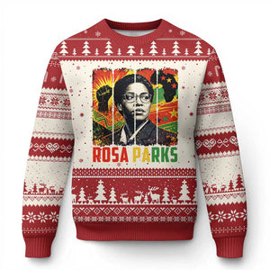 Rosa Parks Ugly Christmas Sweater Strong Black Women Pride TS12 Beige Red Print Your Wear