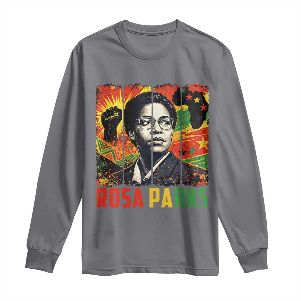 Rosa Parks Long Sleeve Shirt Strong Black Women Pride TS12 Charcoal Print Your Wear