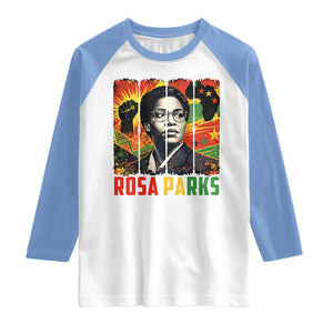 Rosa Parks Raglan Shirt Strong Black Women Pride TS12 White Carolina Blue Print Your Wear