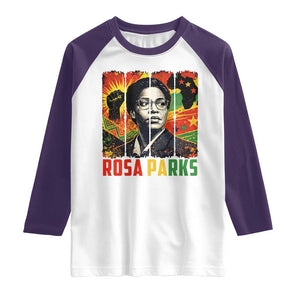 Rosa Parks Raglan Shirt Strong Black Women Pride TS12 White Purple Print Your Wear