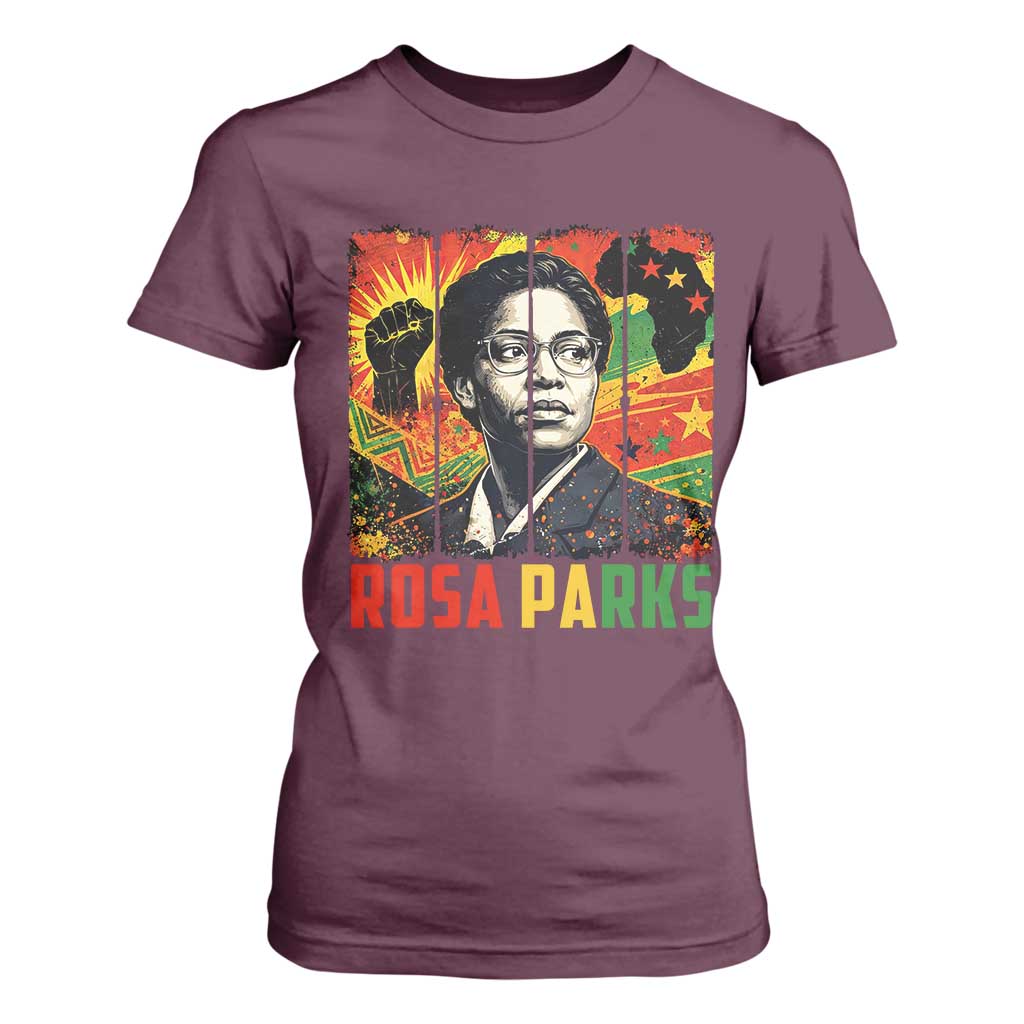 Rosa Parks T Shirt For Women Strong Black Women Pride TS12 Maroon Print Your Wear