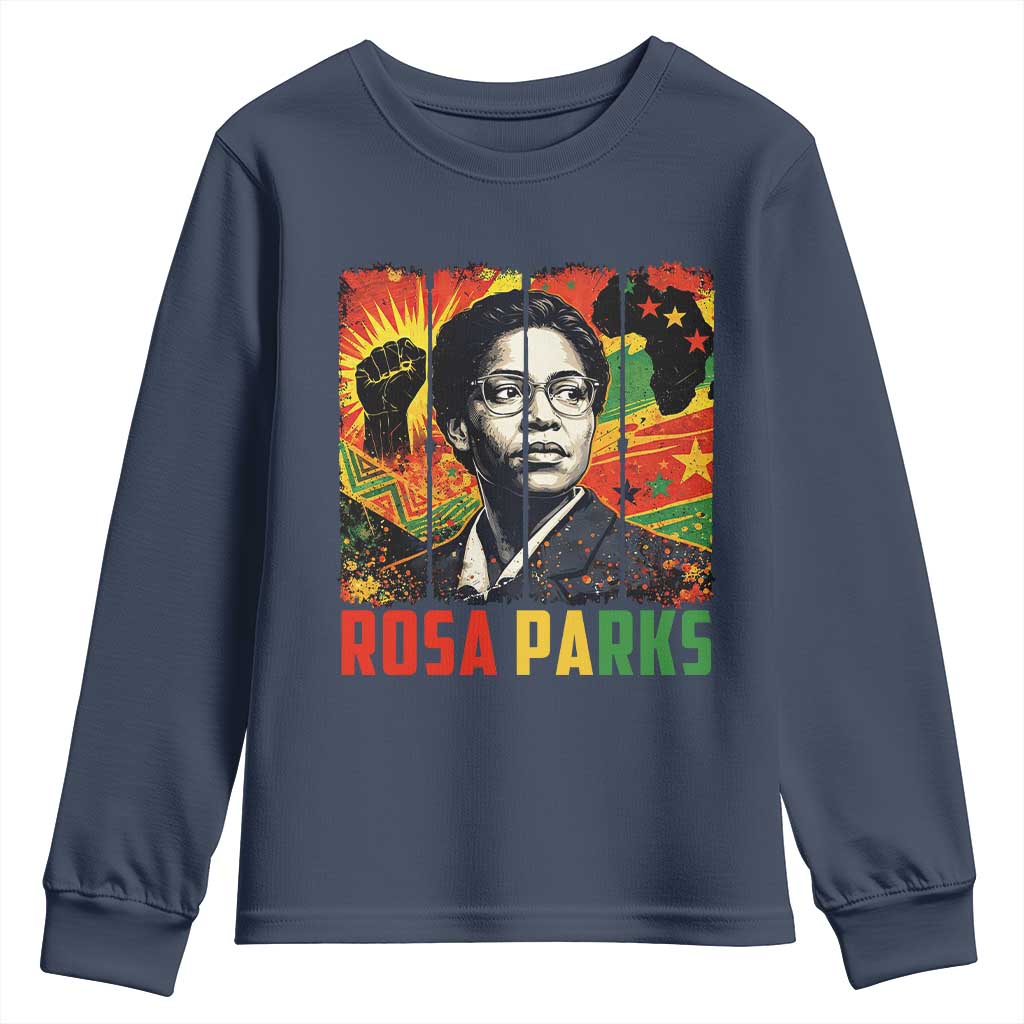 Rosa Parks Youth Sweatshirt Strong Black Women Pride TS12 Navy Print Your Wear