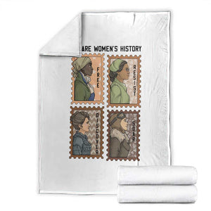 Black Women History Leaders Throw Blanket Womens History Month TS12 White Print Your Wear