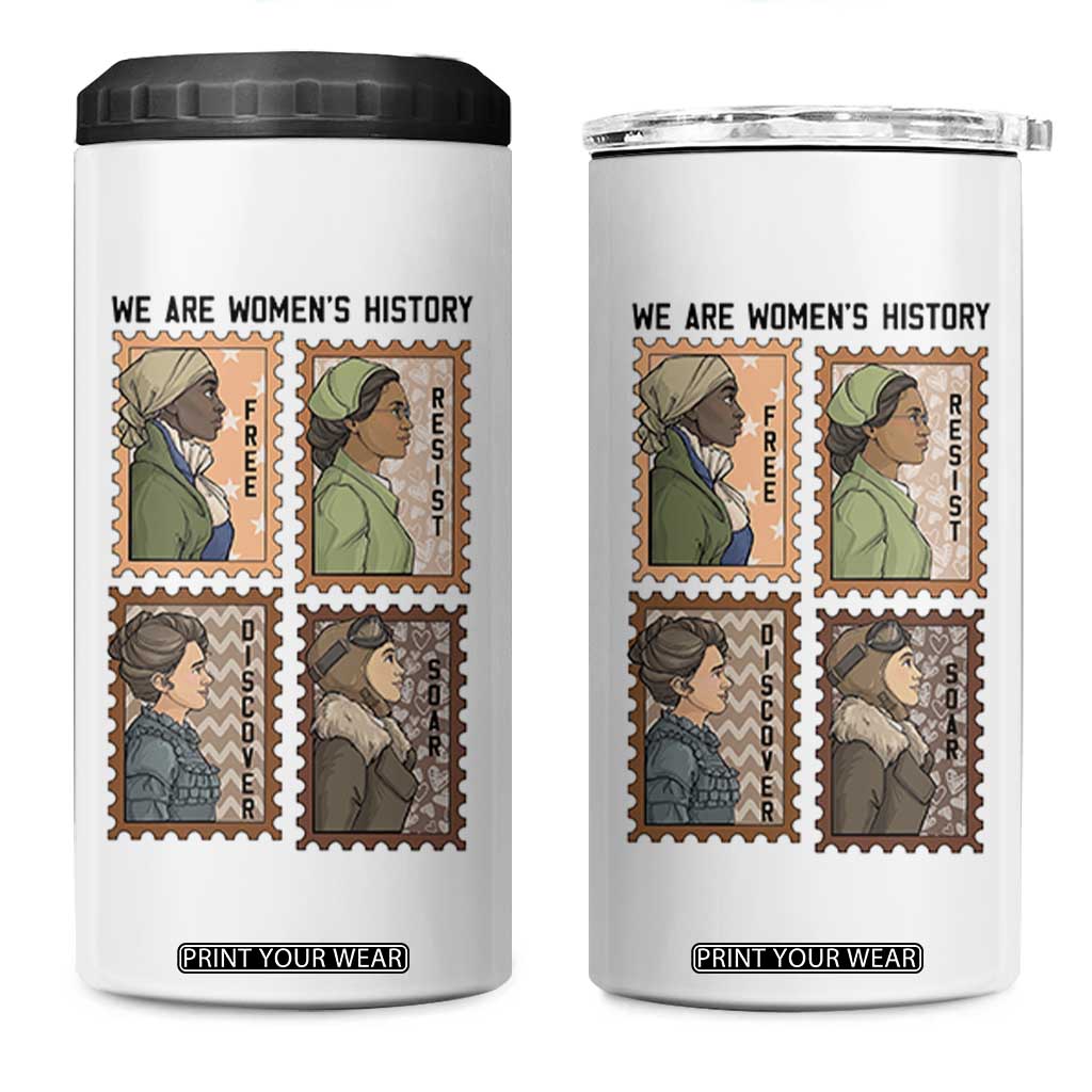 Black Women History Leaders 4 in 1 Can Cooler Tumbler Womens History Month TS12 One Size: 16 oz White Print Your Wear