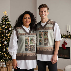 Black Women History Leaders V-Neck Knit Sweater Vest Womens History Month TS12 Mocha Mousse Print Your Wear