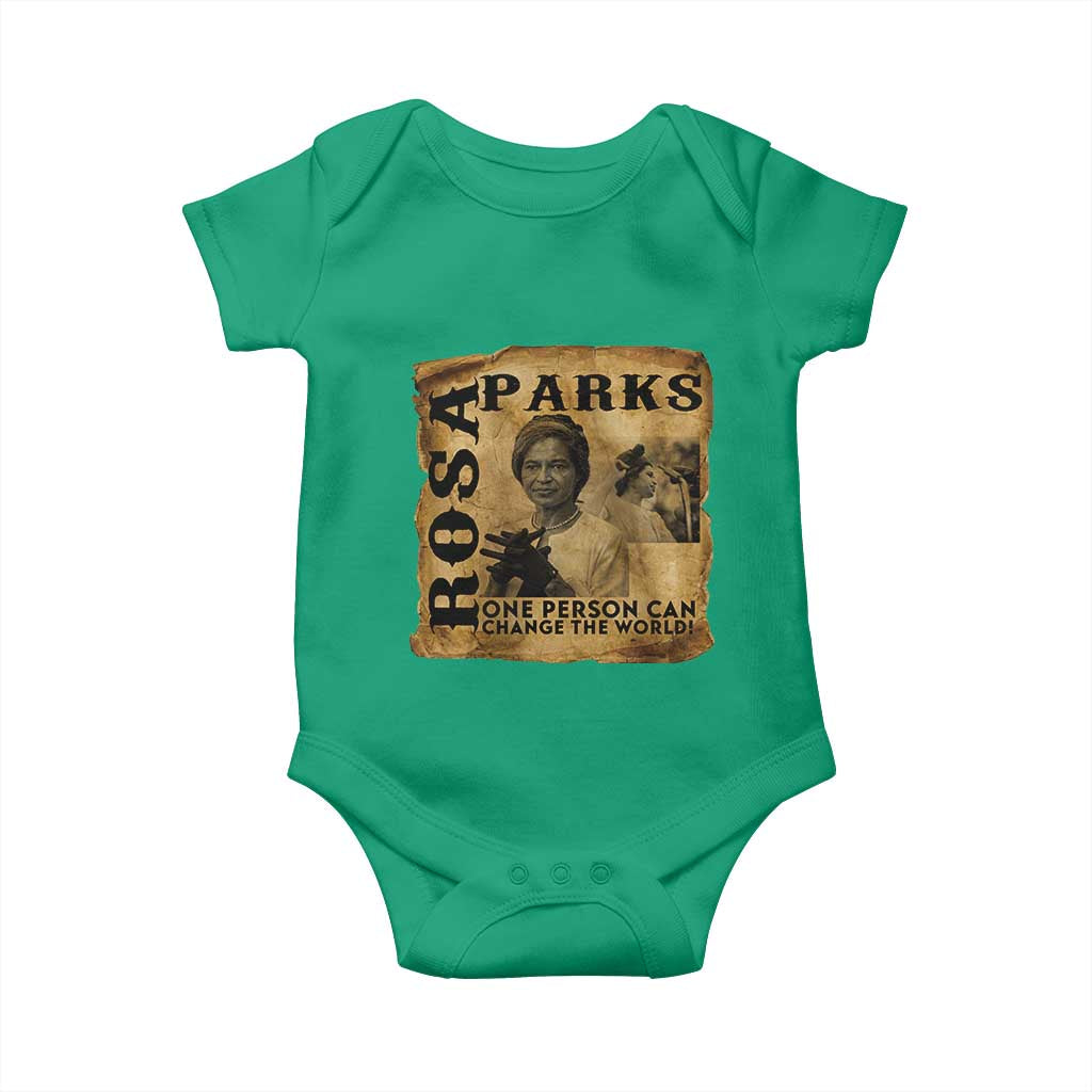 Rosa Parks Change The World Quote Baby Onesie Black Women Leader TS12 Irish Green Print Your Wear