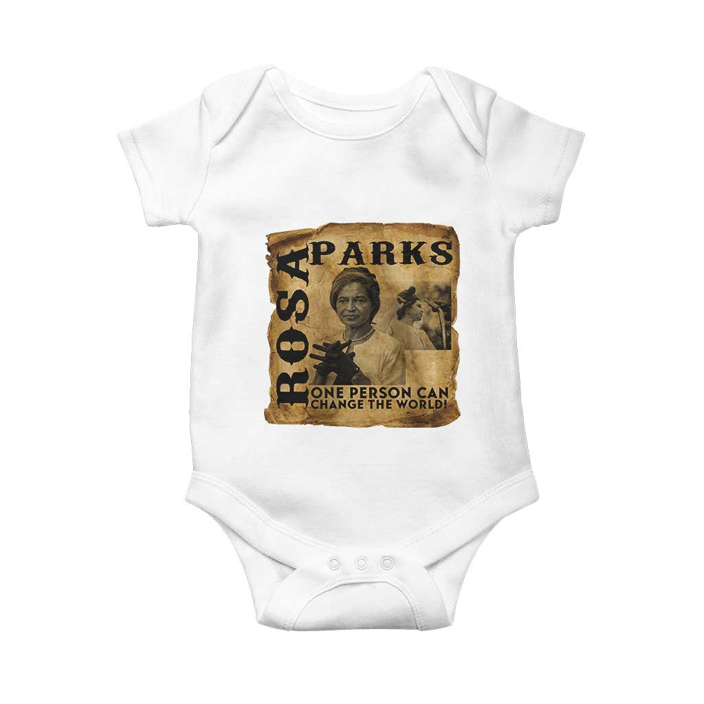 Rosa Parks Change The World Quote Baby Onesie Black Women Leader TS12 White Print Your Wear