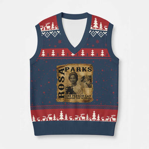 Rosa Parks Change The World Quote V-Neck Knit Sweater Vest Black Women Leader TS12 Navy Red Print Your Wear