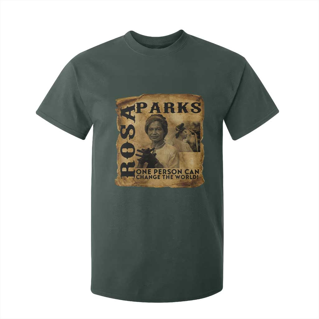 Rosa Parks Change The World Quote T Shirt For Kid Black Women Leader TS12 Dark Forest Green Print Your Wear