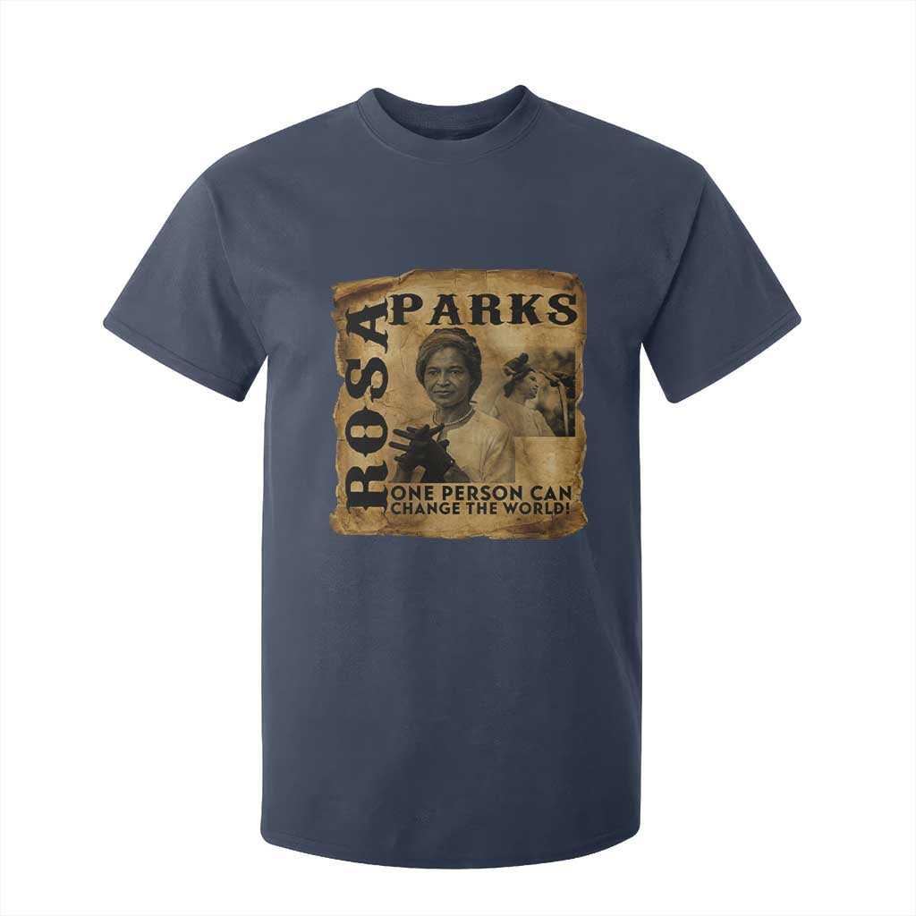 Rosa Parks Change The World Quote T Shirt For Kid Black Women Leader TS12 Navy Print Your Wear