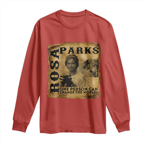 Rosa Parks Change The World Quote Long Sleeve Shirt Black Women Leader TS12 Red Print Your Wear