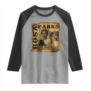 Rosa Parks Change The World Quote Raglan Shirt Black Women Leader TS12 Sport Gray Black Print Your Wear
