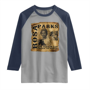 Rosa Parks Change The World Quote Raglan Shirt Black Women Leader TS12 Sport Gray Navy Print Your Wear