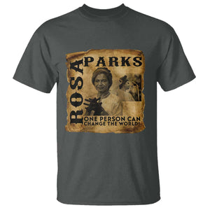 Rosa Parks Change The World Quote T Shirt Black Women Leader TS12 Dark Heather Print Your Wear
