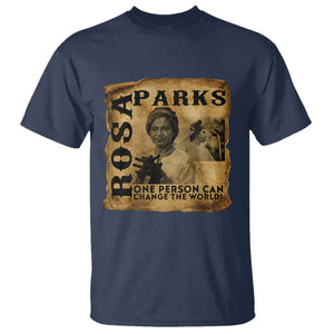 Rosa Parks Change The World Quote T Shirt Black Women Leader TS12 Navy Print Your Wear