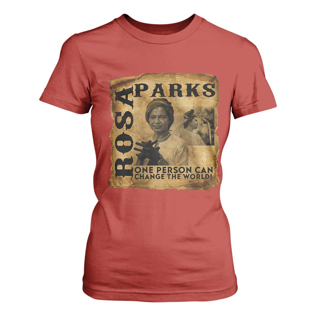 Rosa Parks Change The World Quote T Shirt For Women Black Women Leader TS12 Red Print Your Wear