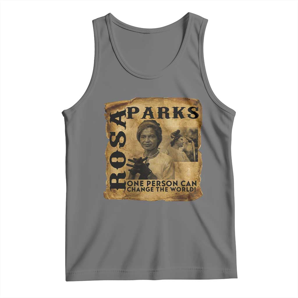 Rosa Parks Change The World Quote Tank Top Black Women Leader TS12 Black Heather Print Your Wear