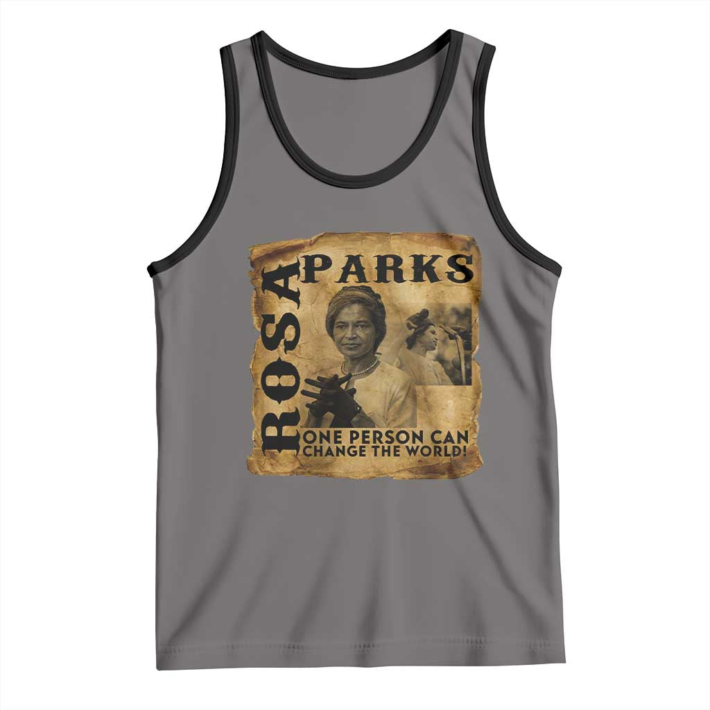 Rosa Parks Change The World Quote Tank Top Black Women Leader TS12 Deep Heather Black Print Your Wear