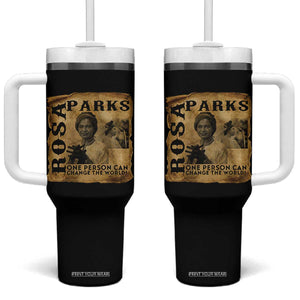 Rosa Parks Change The World Quote Tumbler With Handle Black Women Leader TS12 One Size: 40 oz Black Print Your Wear