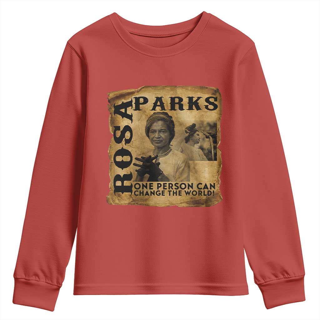 Rosa Parks Change The World Quote Youth Sweatshirt Black Women Leader TS12 Red Print Your Wear