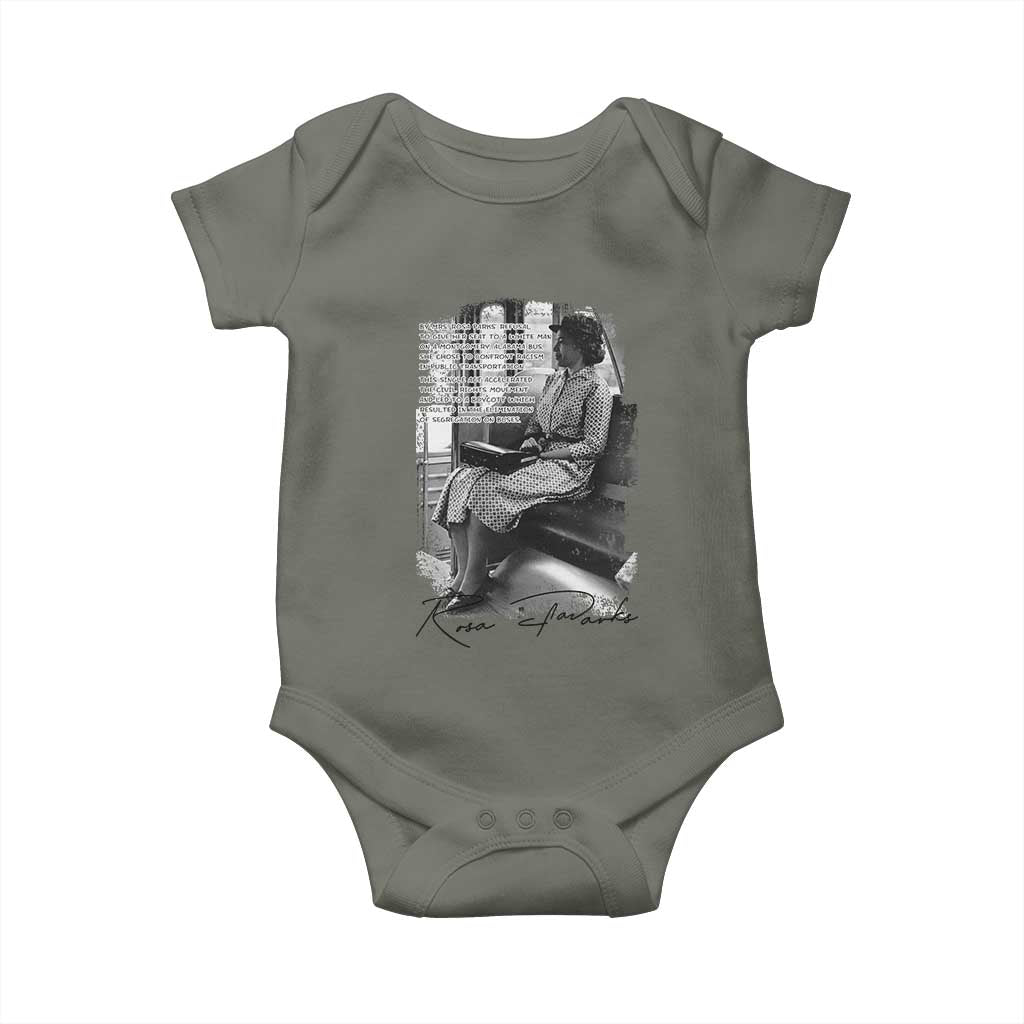Rosa Parks Montgomery Bus Boycott Baby Onesie Civil Rights History TS12 Military Green Print Your Wear
