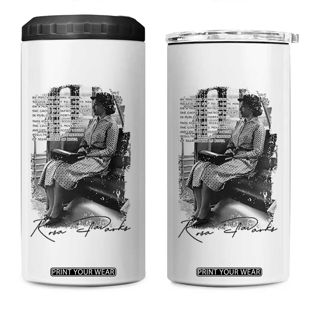 Rosa Parks Montgomery Bus Boycott 4 in 1 Can Cooler Tumbler Civil Rights History TS12 One Size: 16 oz White Print Your Wear