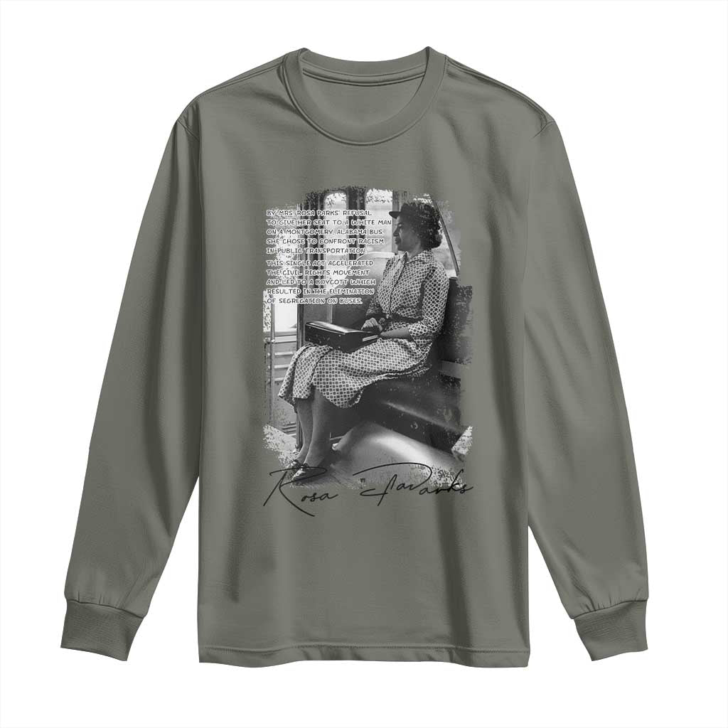 Rosa Parks Montgomery Bus Boycott Long Sleeve Shirt Civil Rights History TS12 Military Green Print Your Wear