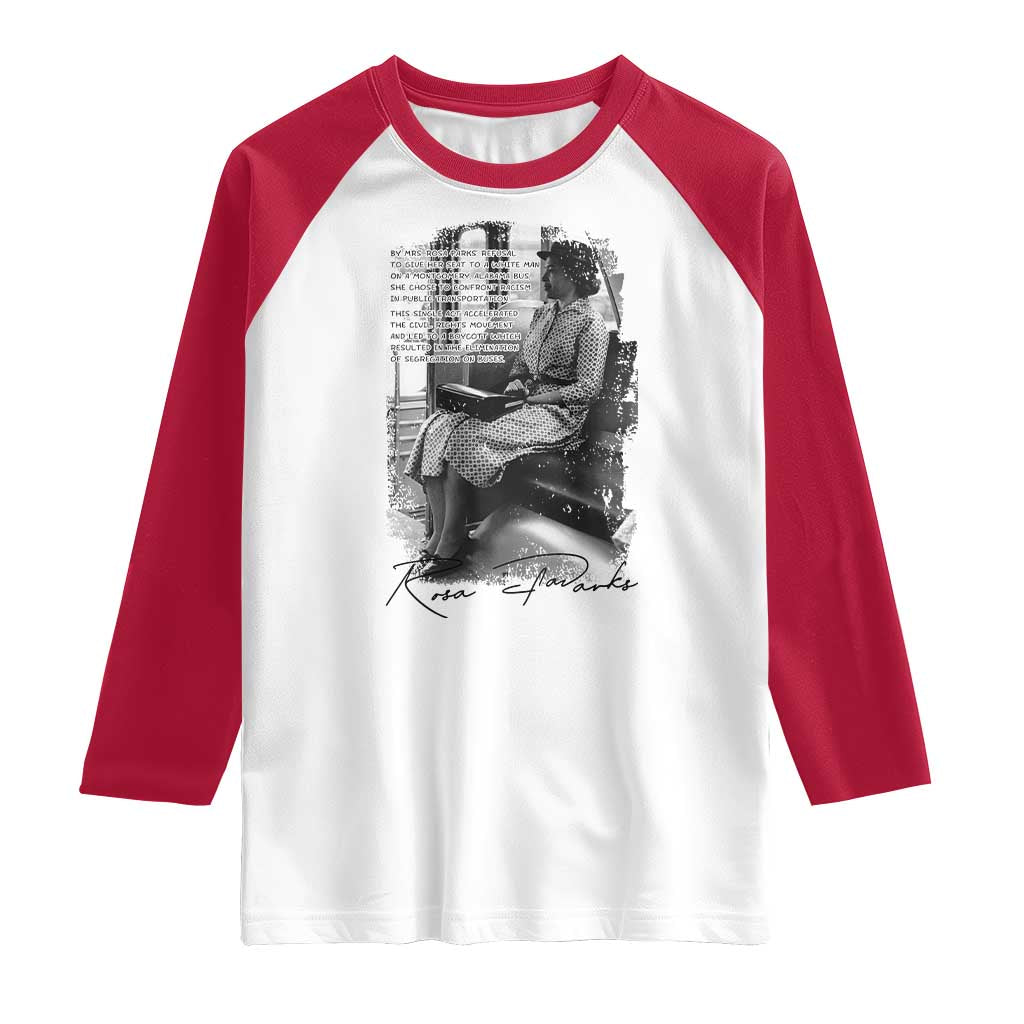 Rosa Parks Montgomery Bus Boycott Raglan Shirt Civil Rights History TS12 White Red Print Your Wear