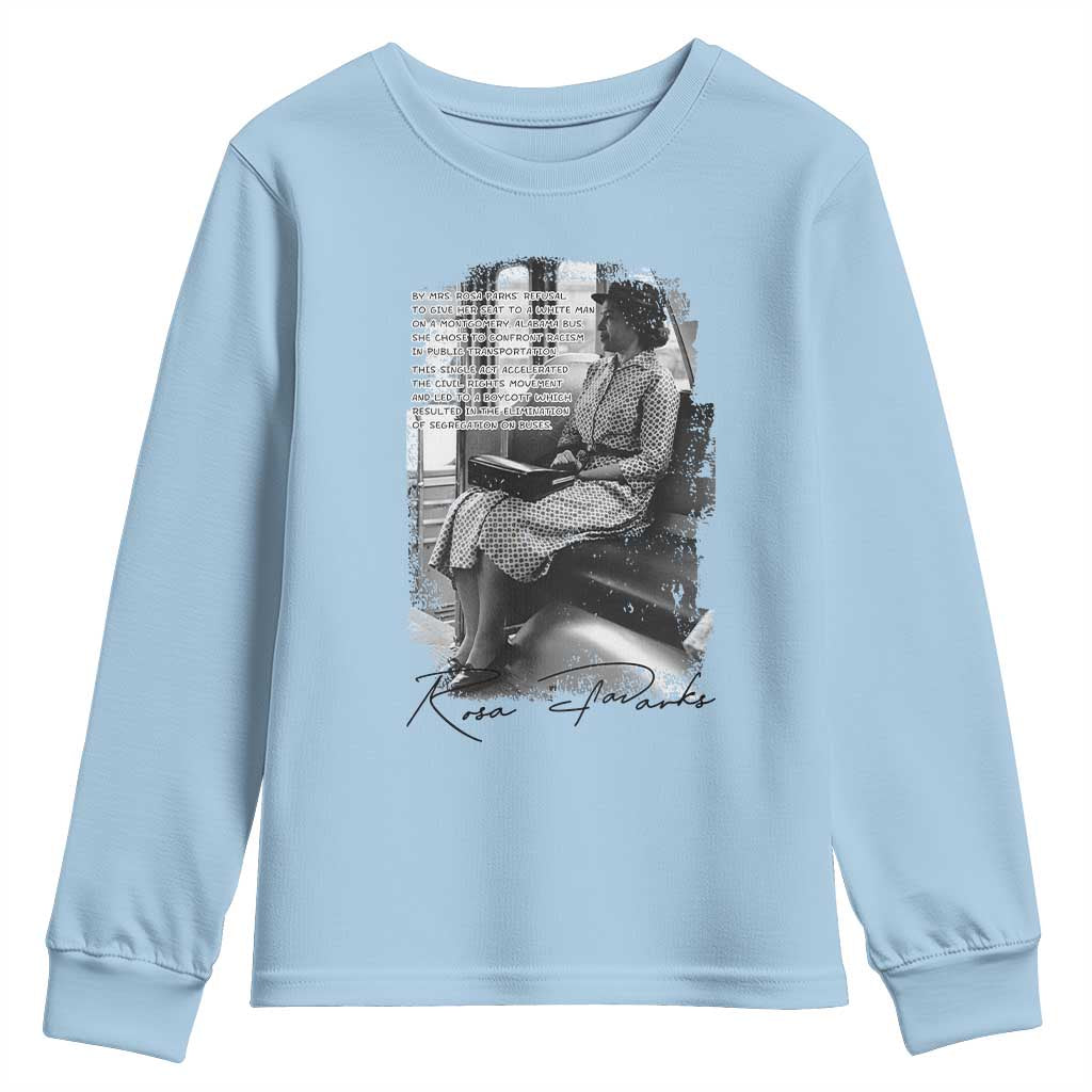 Rosa Parks Montgomery Bus Boycott Youth Sweatshirt Civil Rights History TS12 Light Blue Print Your Wear