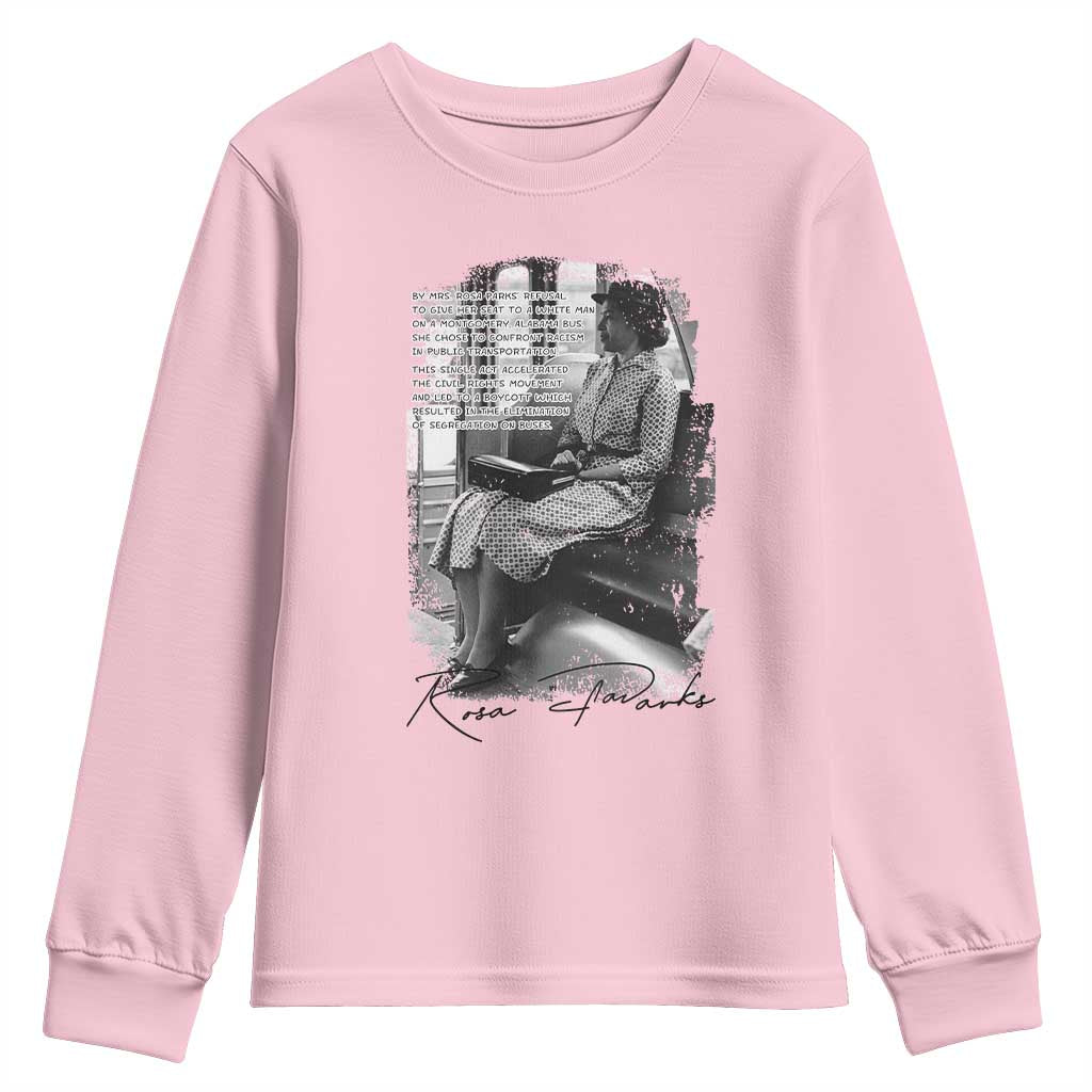Rosa Parks Montgomery Bus Boycott Youth Sweatshirt Civil Rights History TS12 Light Pink Print Your Wear
