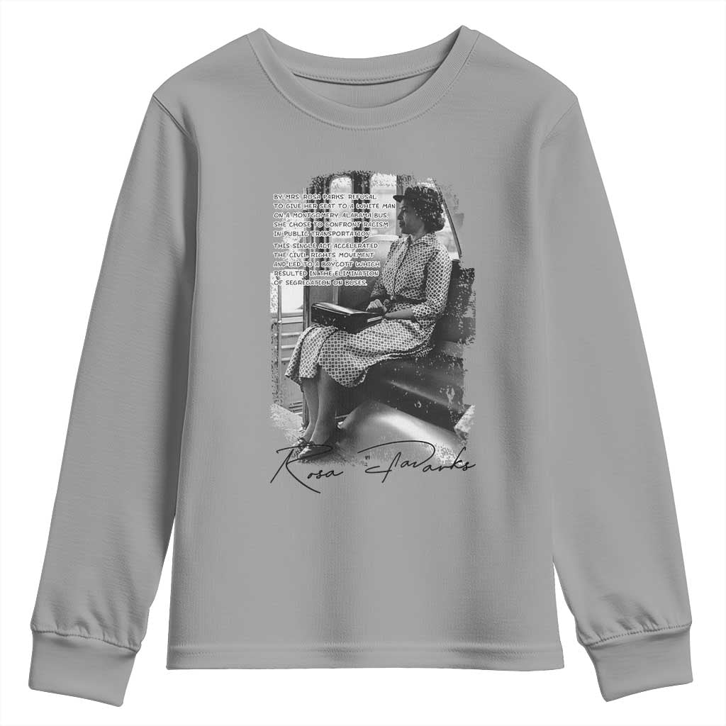 Rosa Parks Montgomery Bus Boycott Youth Sweatshirt Civil Rights History TS12 Sport Gray Print Your Wear